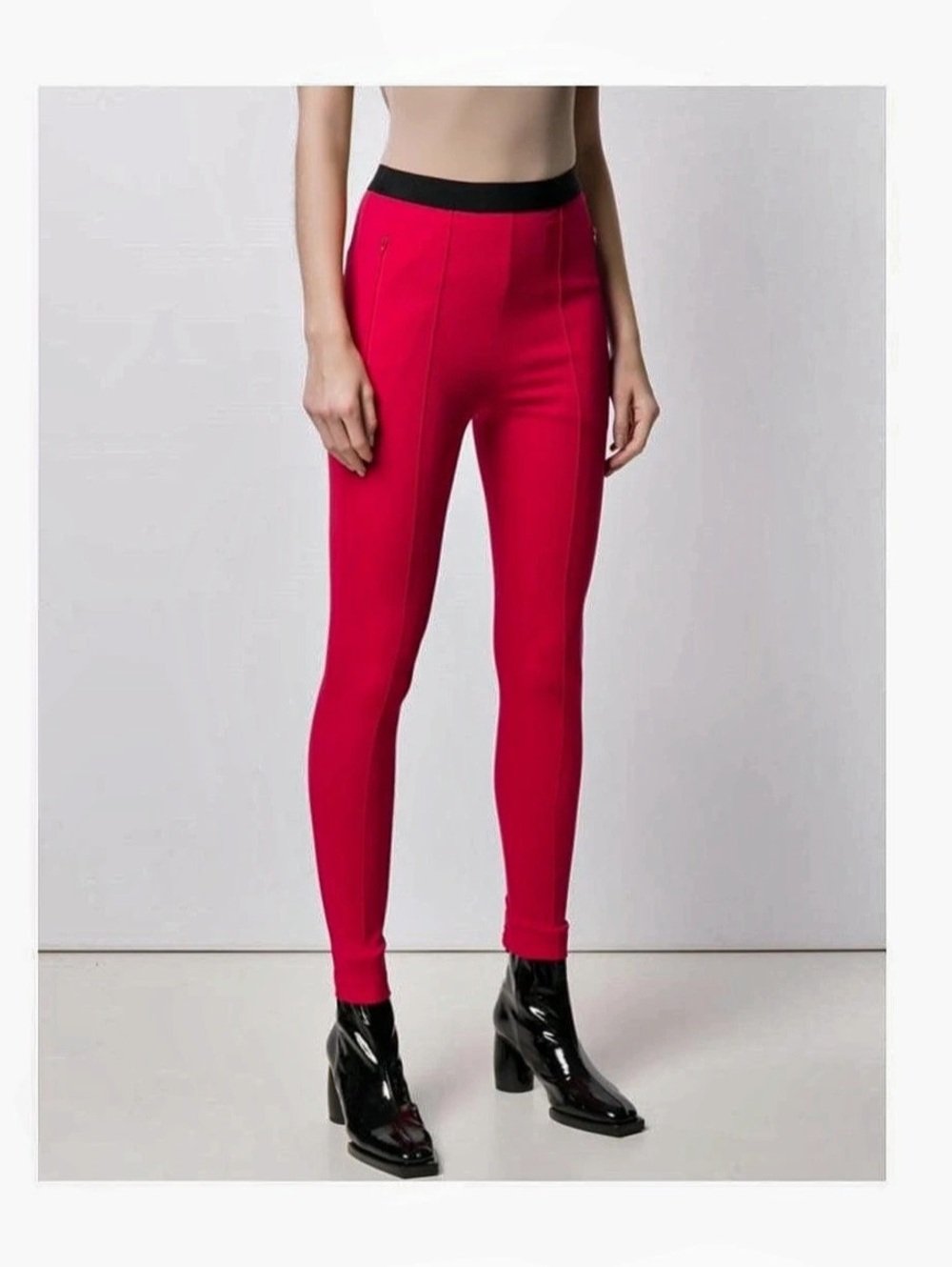 Balenciaga Logo Leggings Red Size 36
